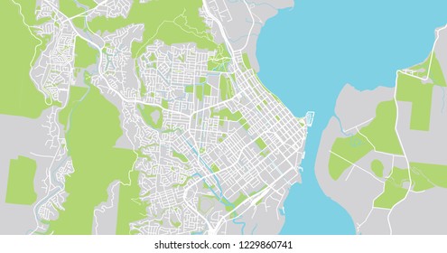 Urban vector city map of Cairns, Australia