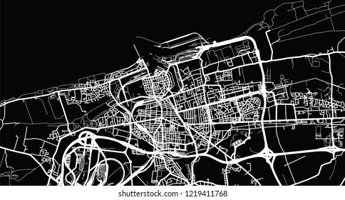 Urban vector city map of Calais, France