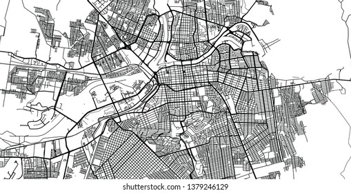 Urban vector city map of Caliacan, Mexico