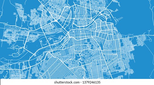 Urban vector city map of Caliacan, Mexico