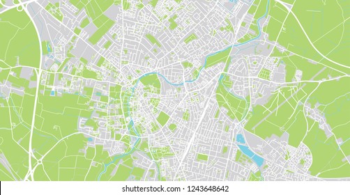 Urban vector city map of Cambridge, England