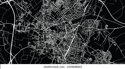Urban vector city map of Cambridge, England