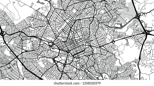 Urban vector city map of Campinas, Brazil