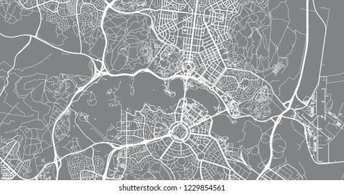 Urban vector city map of Canberra, Australia svg