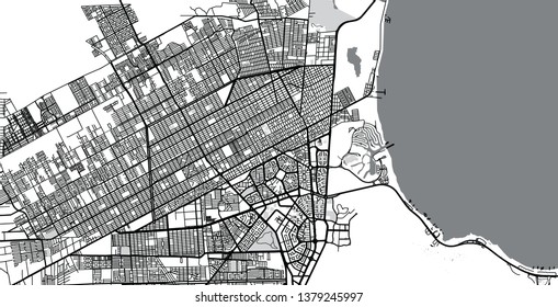 Urban vector city map of Cancun, Mexico