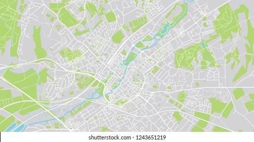 Mapa urbano vectorial de Canterbury, Inglaterra