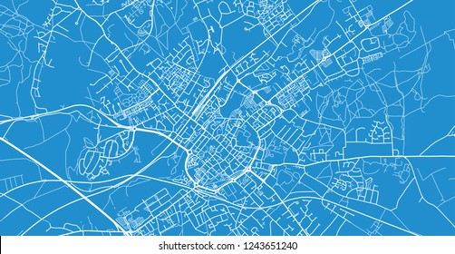 Urban vector city map of Canterbury, England