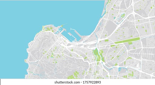 Urban Vector City Map Of Cape Town, South Africa.