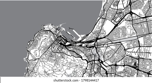 Urban Vector City Map Of Cape Town, South Africa