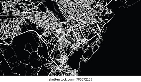 Urban vector city map of Cardiff, Wales