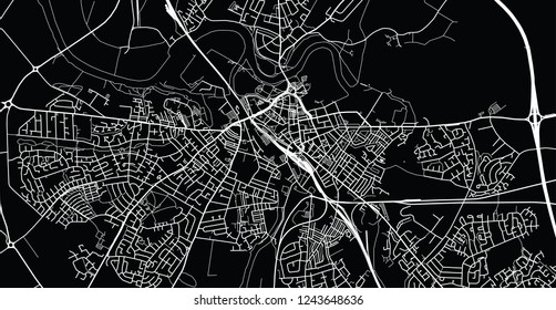 Urban vector city map of Carlise, England