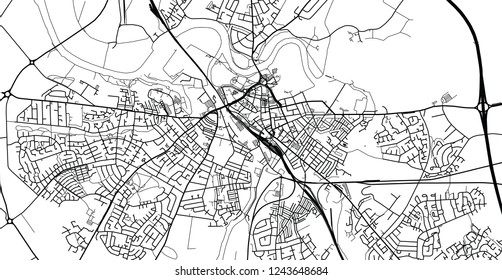 Urban vector city map of Carlise, England