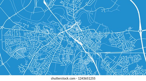 Urban vector city map of Carlise, England