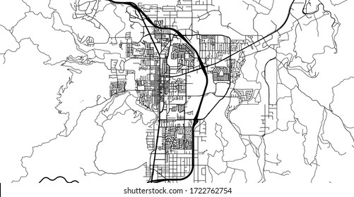 Urban vector city map of Carson City, USA. Nevada state capital