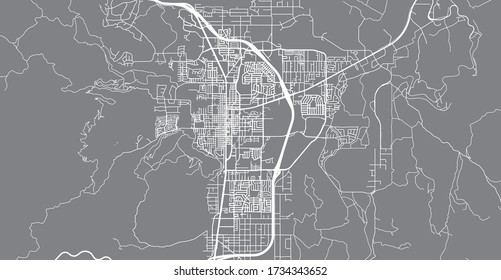 Urban vector city map of Carson City, USA. Nevada state capital svg