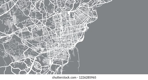Urban vector city map of Catania, Italy