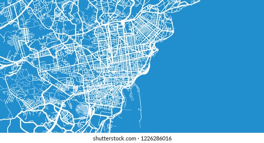 Urban vector city map of Catania, Italy