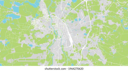 Mapa urbano vectorial de ceske budejovice, República Checa, Europa