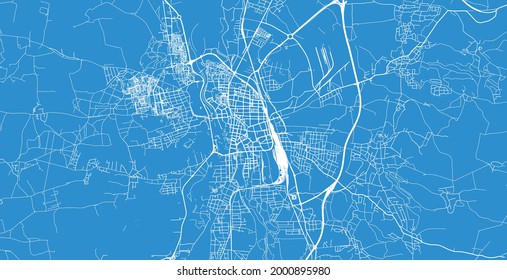 Mapa urbano vectorial de ceske budejovice, República Checa, Europa