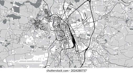 Urban vector city map of ceske budejovice, Czech Republic, Europe