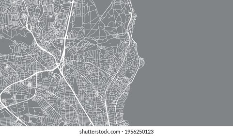 Urban vector city map of Charlottenlund, Denmark