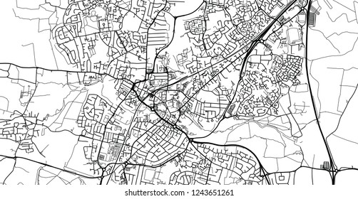 Urban vector city map of Chelmsford, England