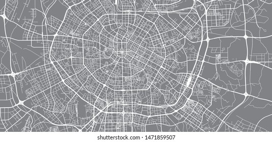 Urban vector city map of Chengdunear, China
