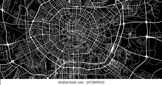 Urban vector city map of Chengdunear, China