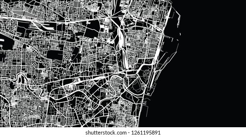 Urban vector city map of Chennai, India