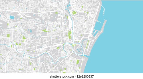 Urban Vector City Map Of Chennai, India