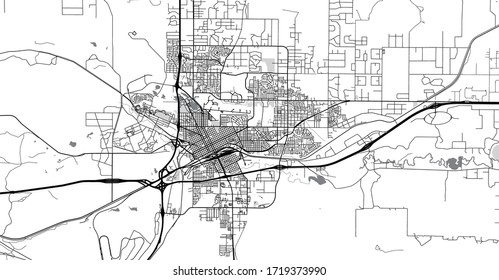 Urban vector city map of Cheyenne, USA. Wyoming state capital
