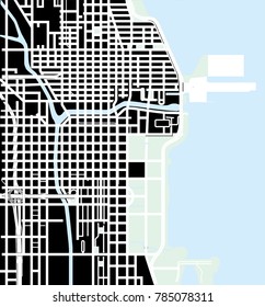 Urban vector city map of Chicago, USA