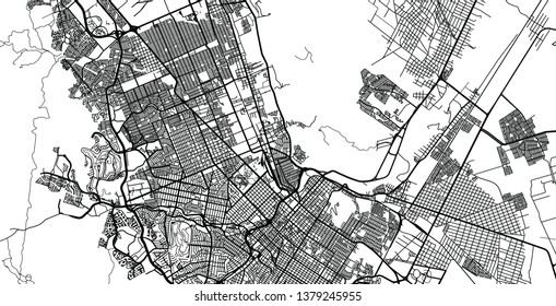 Urban vector city map of Chihuahua, Mexico