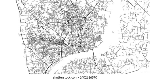 Urban vector city map of Chittagong, Bangladesh