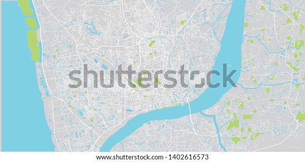 Urban Vector City Map Chittagong Bangladesh Stock Vector (Royalty Free ...