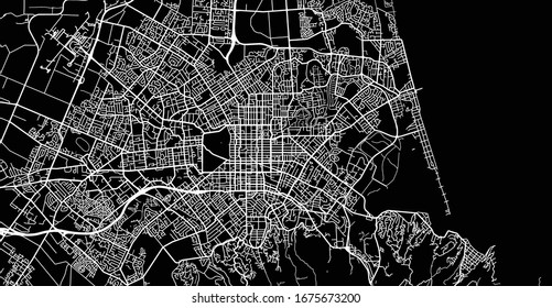 Urban vector city map of Christchurch, New Zealand