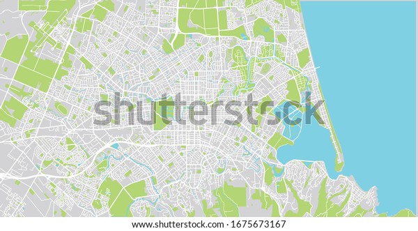 Urban Vector City Map Christchurch New Stock Vector (Royalty Free ...