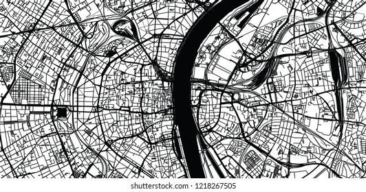 Urban vector city map of Cologne, Germany
