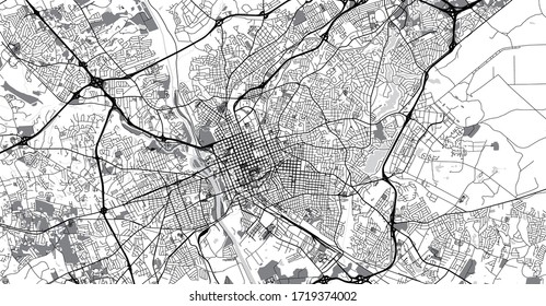 Urban vector city map of Colombia, USA. South Carolina state capital