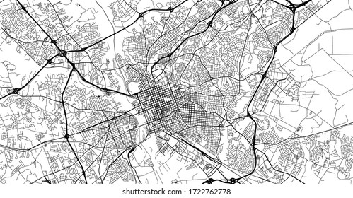 Urban vector city map of Colombia, USA. South Carolina state capital