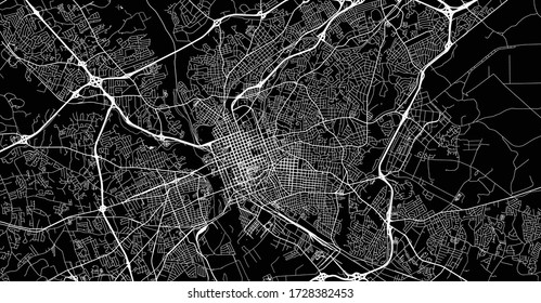 Urban vector city map of Colombia, USA. South Carolina state capital