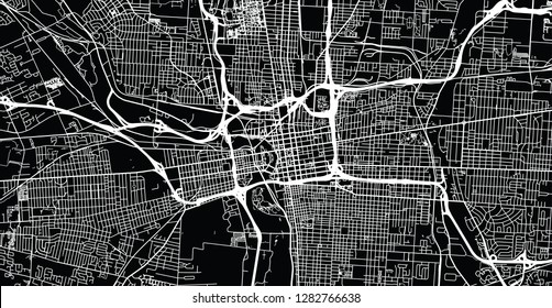 Urban vector city map of Colombus, Ohio, United States of America