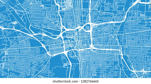 Urban vector city map of Colombus, Ohio, United States of America