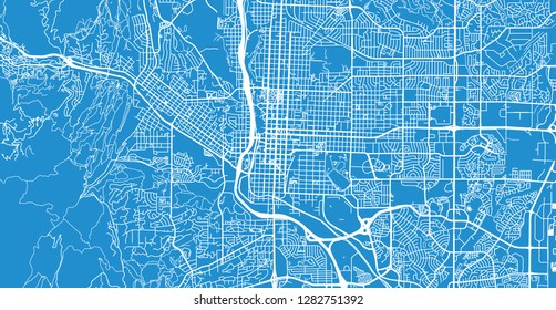 Urban vector city map of Colorado Springs, Colorado, United States of America