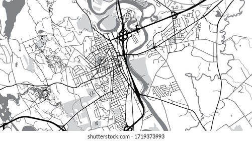 Urban vector city map of Concord, USA. New Hampshire state capital