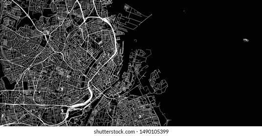 Urban vector city map of Copenhagen, Denmark