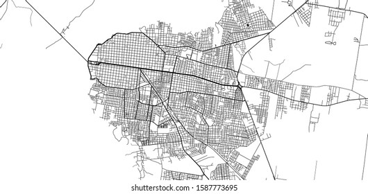 Urban vector city map of Corrientes, Argentina
