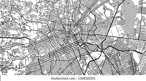 Urban vector city map of Curitiba, Brazil