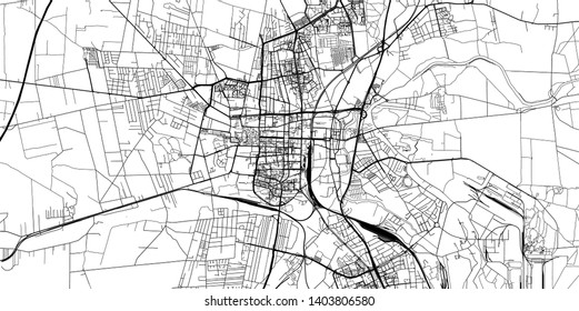 Urban vector city map of Czestochowa, Poland