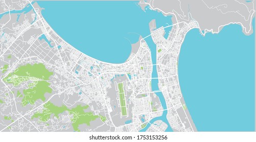 Urban vector city map of Da Nang, Vietnam